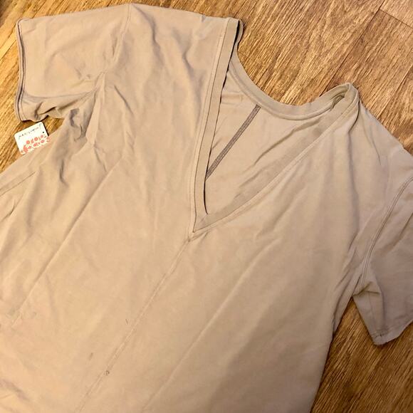 Free People Movement Tan Mocha Latte Hot Shot Tee Romper Size XL - Picture 9 of 13